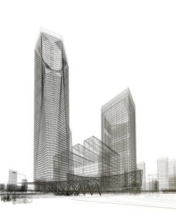 grattacieli illustrazione rendering 3d